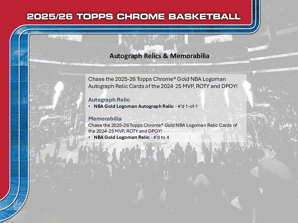NBA 2025-26 Topps Chrome Basketball Value Box 12/19入荷 ｜カード