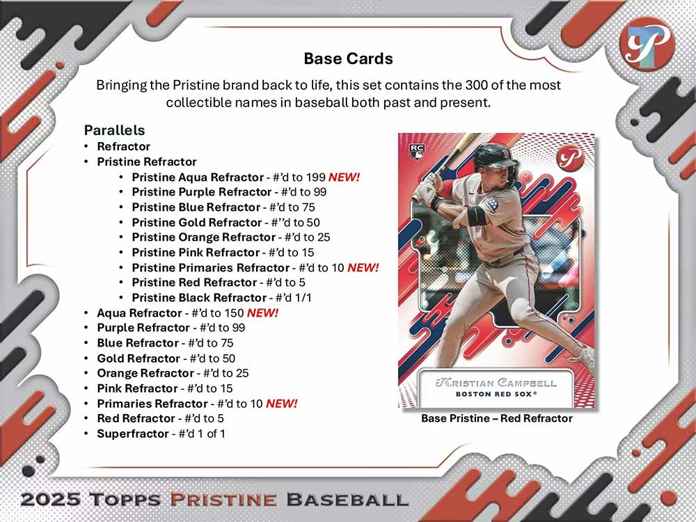 MLB 2025 Topps Pristine Baseball Hobby Box 2/13入荷 ｜カード