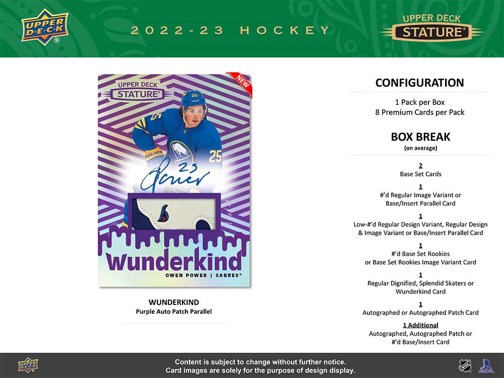 NHL 2022-23 Upper Deck Stature Hockey Box ŹƬ ʤtell 11/23