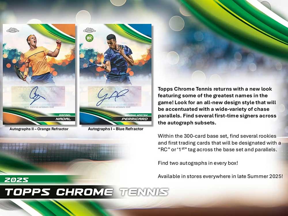 2025 Topps Chrome Tennis Hobby Box 2/7入荷 店頭販売中 ｜カード
