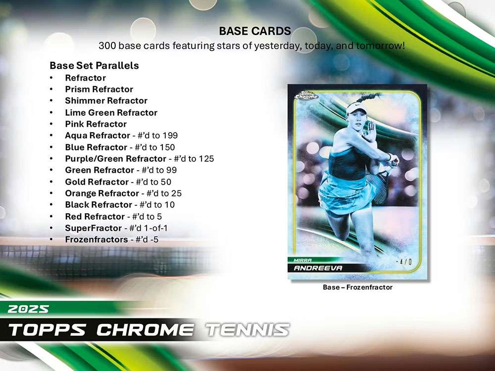 2025 Topps Chrome Tennis Hobby Box 2/7入荷 店頭販売中 ｜カード