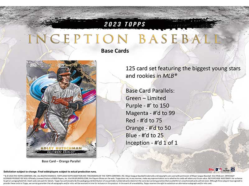 MLB 2023 Topps Inception Baseball Box 12/6