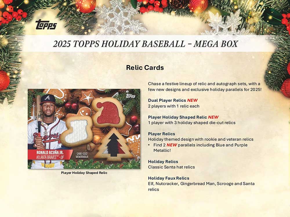 MLB 2025 Topps Holiday Baseball Mega Box 10/23入荷 ｜カード