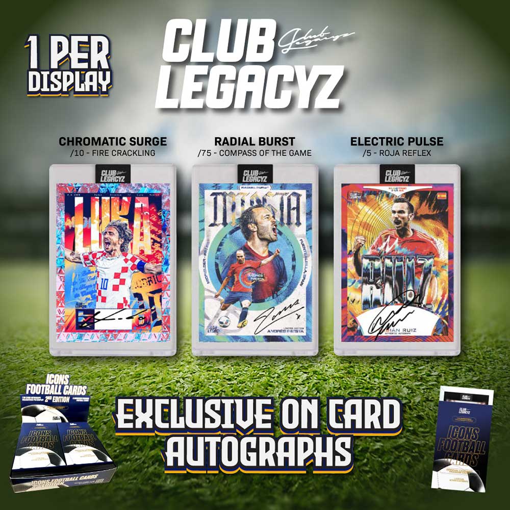 2025 Club Legacyz Icons Football Cards 2nd Edition Box 12/19入荷