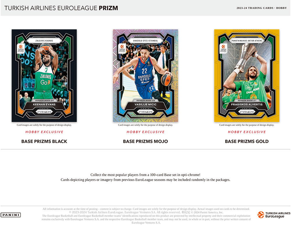 2023-24 Panini Prizm Turkish Airlines EuroLeague Basketball