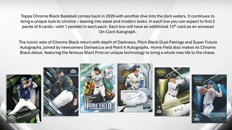 MLB 2026 Topps Chrome Black Baseball Hobby Box 4/30入荷 ｜カード