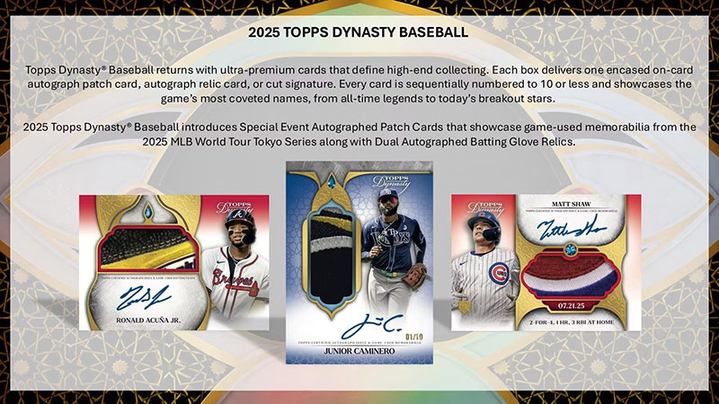 MLB 2025 Topps Dynasty Baseball Hobby Box 6/18入荷！！ ｜カード