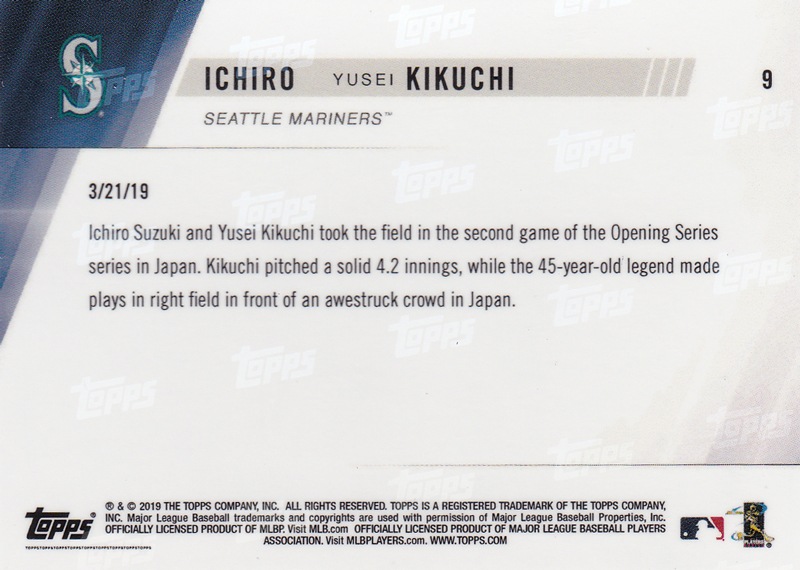  ͺ &᥸㡼ǥӥ塼ǰ #9 Japanese Stars Share Spotlight in Ichiro's Final Game - Ichiro Yusei Kikuchi MLB TOPPS NOW Card