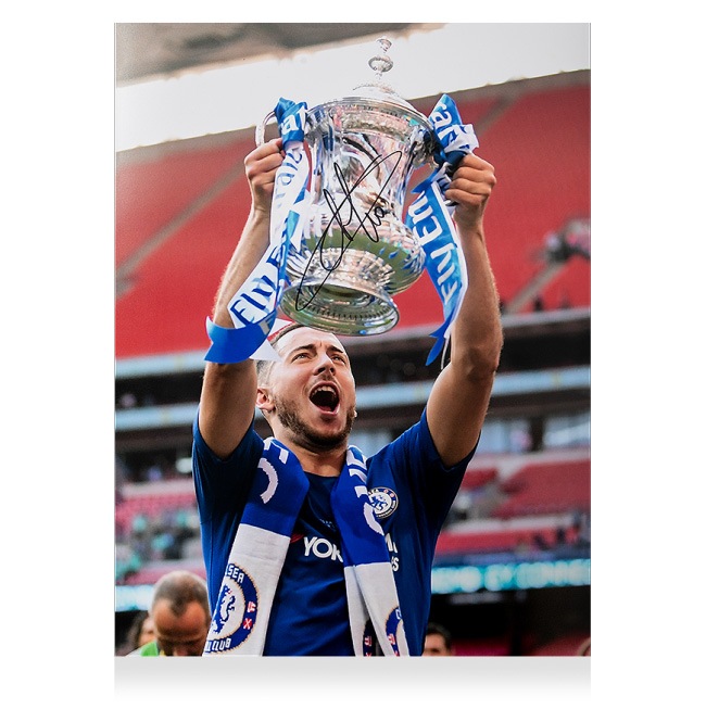 エデン・アザール チェルシー 2018 FA カップ ウィナー 直筆サインフォト Eden Hazard Signed Chelsea Photo: 2018 FA Cup Winner の通販 | カードファナティック