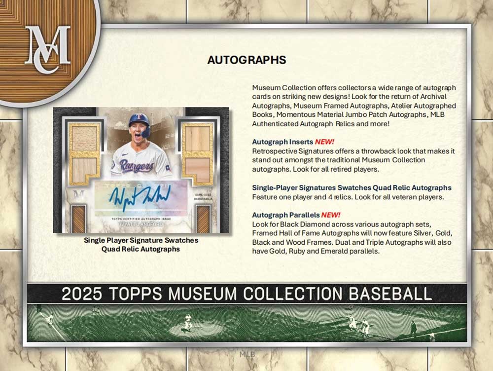 MLB 2025 Topps Museum Collection Baseball Hobby Box 2/7入荷