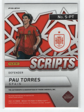 ѥȡ쥹/Pau Torres 2021-22 Mosaic Road to FIFA World Cup Scripts Auto