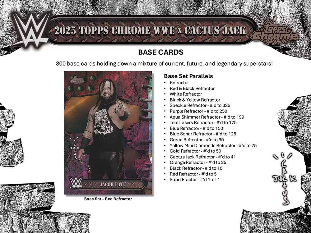 2025 Topps Chrome WWE x Cactus Jack Hobby Box 8/30入荷 ｜カード
