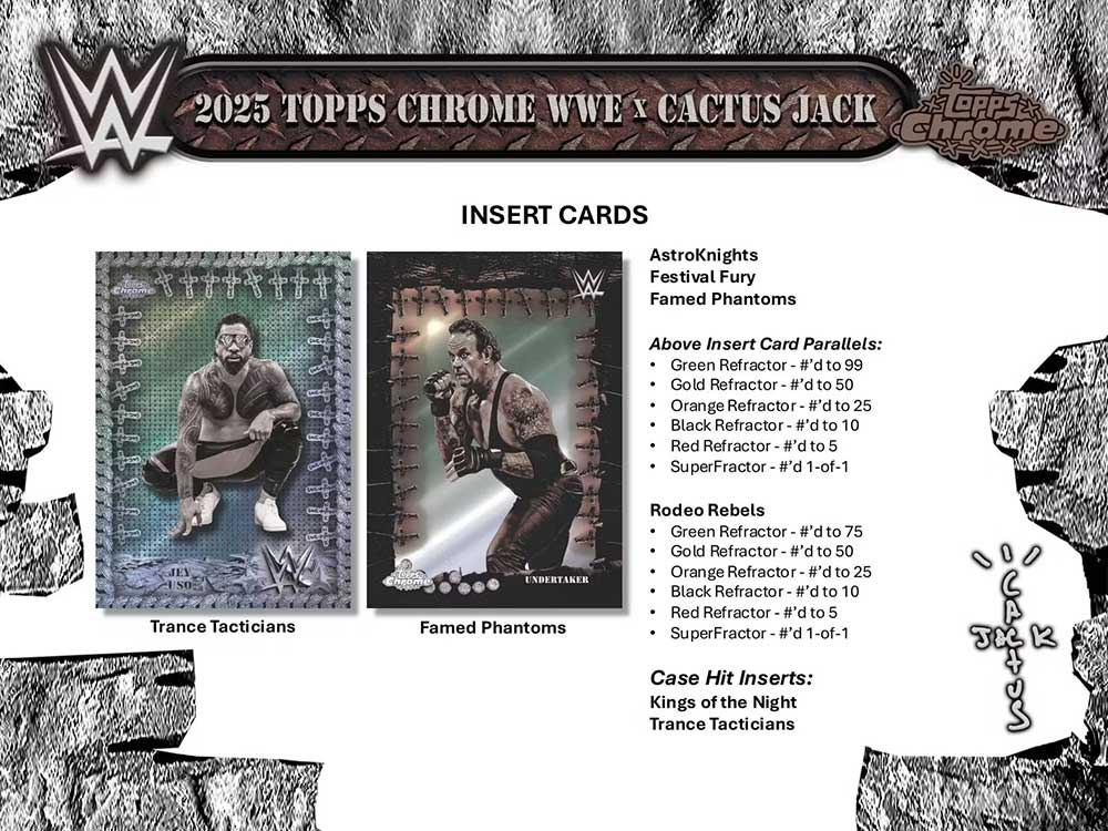 2025 Topps Chrome WWE x Cactus Jack Hobby Box 8/30入荷 ｜カード