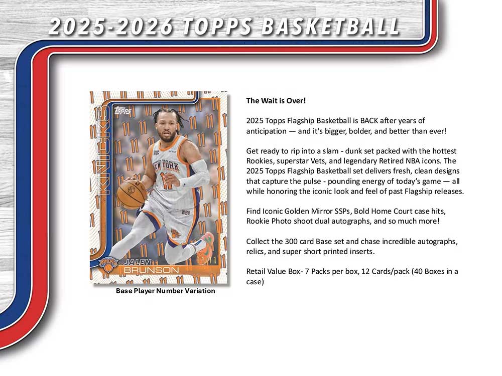 予約）NBA 2025-26 Topps Basketball Value Box 10/25入荷予定