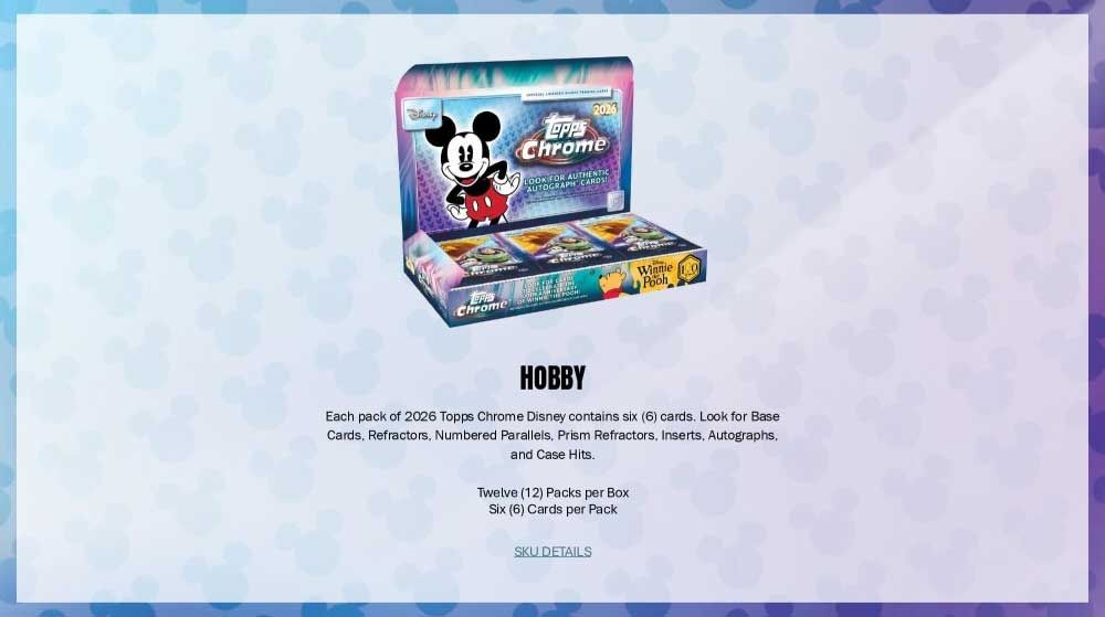 2026 Topps Chrome Disney Hobby Box 6/18入荷！！ ｜カード