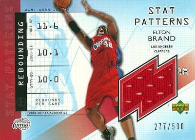 エルトン ブランド Elton Brand NBAカード 02/03 UD Authentics Stat 