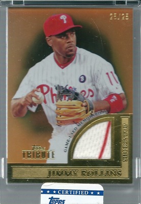 ߡ MLB Jimmy Rollins 2012 Topps Tribute Tribute to the Stars Relics 25/25