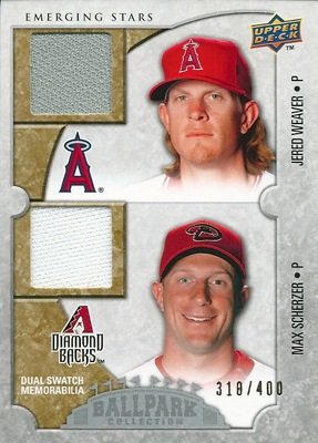 【ジェレッド・ウィーバー】【マックス・シャーザー】 MLBカード Jared Weaver / Max Scherzer 2009 UD