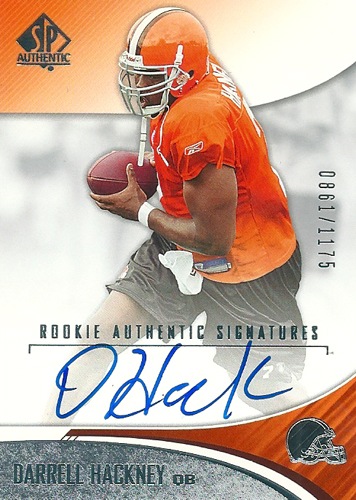 Darrell Hackney ダレル・ハクニー NFLカード Darrell Hackney 2006 SP Authentic Rookie Autographs ...