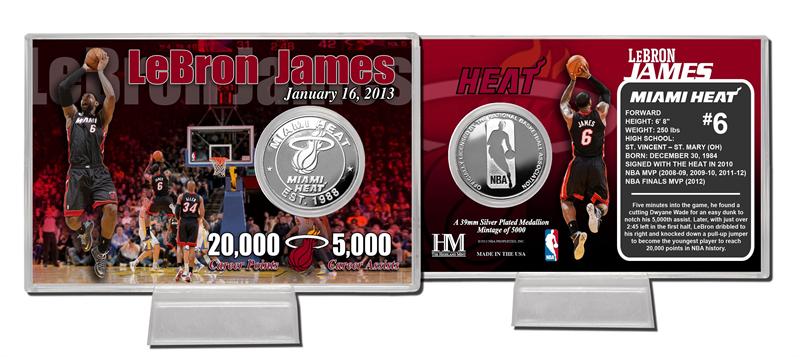 The Highland Mint (ϥɥߥ) ֥󡦥ॹ 200005000ȵǰС󥫡 LeBron James 20000 Points & 5000 Assists Silver Coin Card