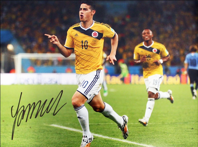 ϥ᥹ɥꥲ 2014 W ӥɽ ľɮե (James Rodriguez Signed Colombia Photo: Uruguay Goal)