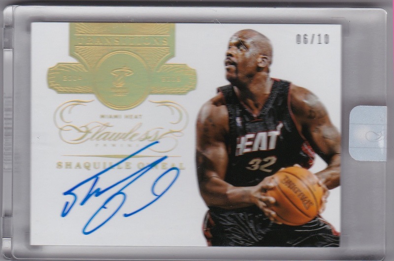 Shaquille O'Neal 2013-14 Panini Flawless Transitions Autographs Heat 06/10