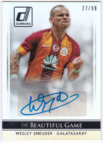 쥤ʥǥ 2015 Panini Donruss The Beautiful Game Signatures Auto Silver 27/99 ľɮ󥫡 / Wesley Sneijder