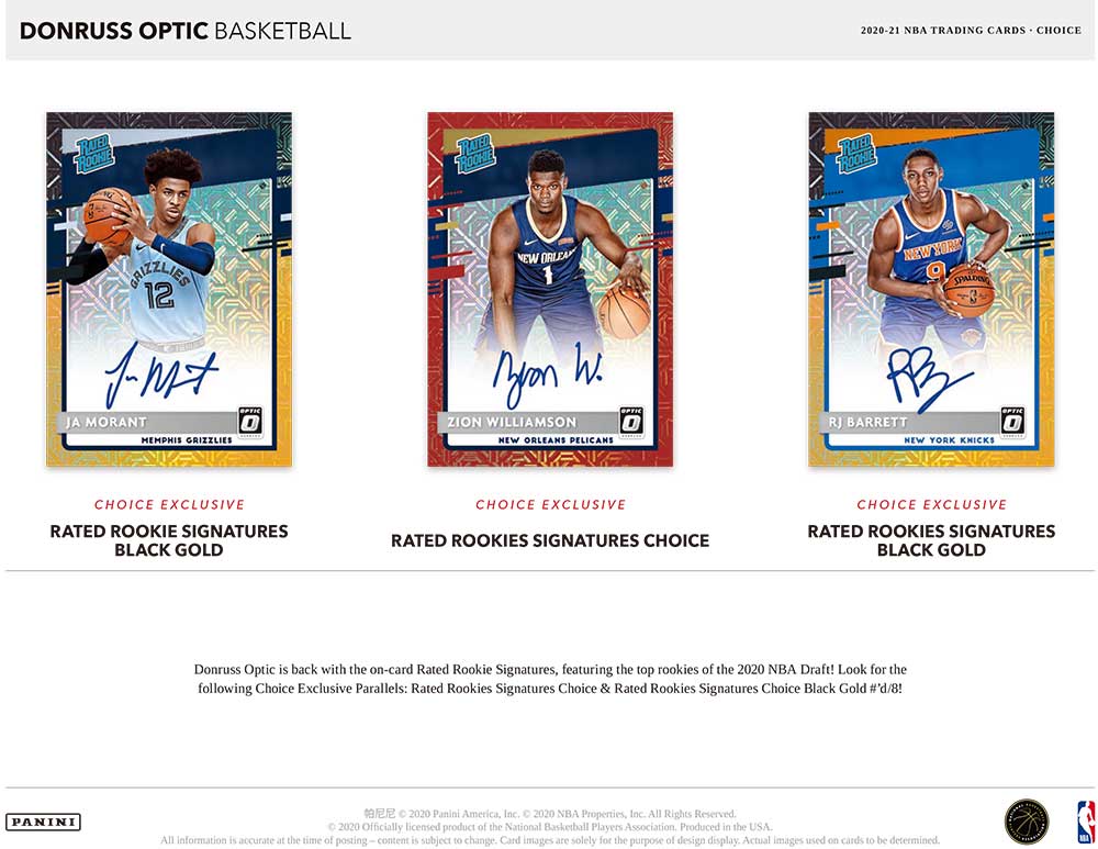 NBA 2020-21 Panini Donruss Optic Basketball Choice 9/29