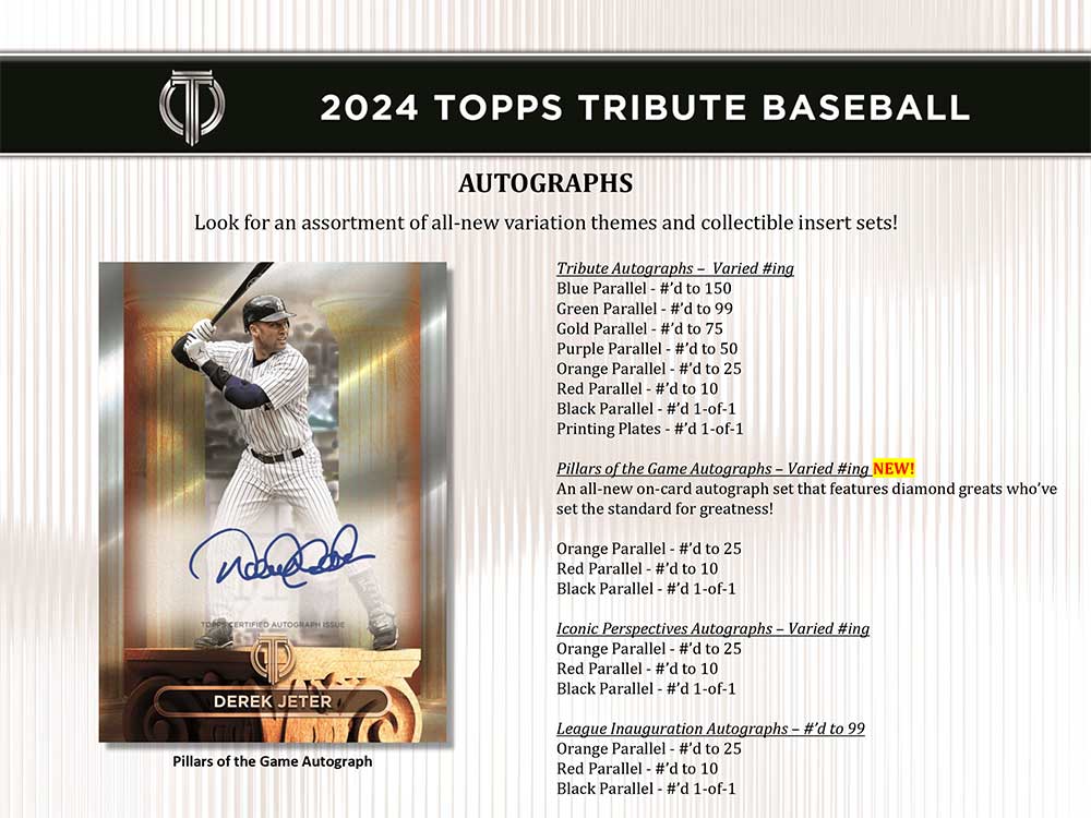 MLB 2024 Topps Tribute Baseball Box 3/27١ëꡦͳľɮ󥫡ɥ饤ʥåס