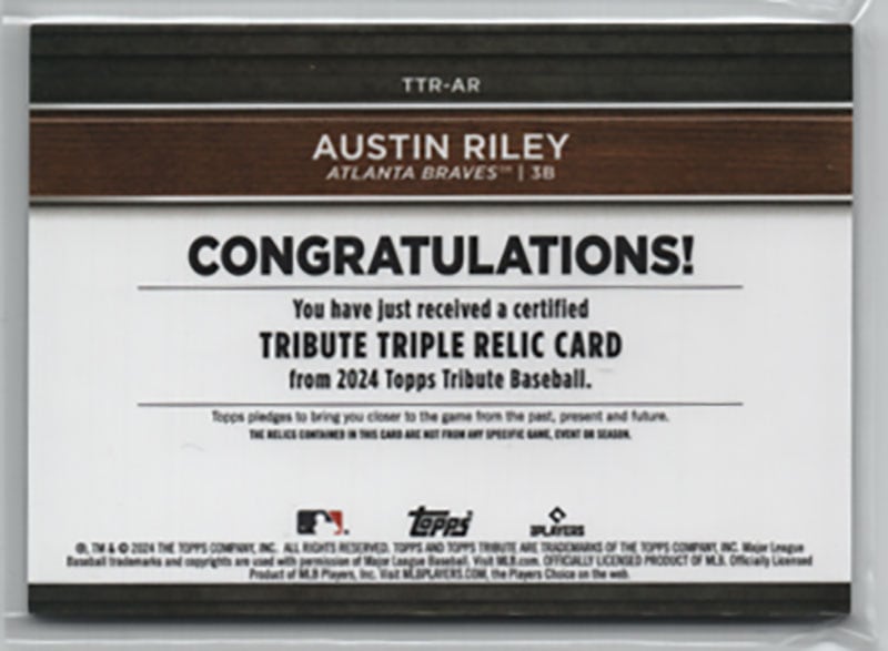 オースティン・ライリー/Austin Riley 2024 Topps Tribute 061/150