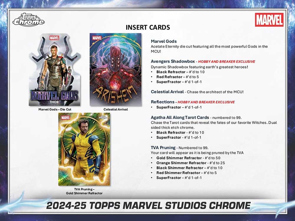 マーベル 2025 Topps Marvel Studios Chrome Hobby Box 12/25入荷 店頭