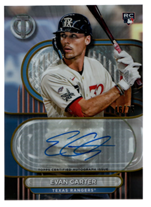 Evan Carter 直筆サイン エバンカーター　mlb auto 2024 Topps Chrome Black Evan Carter Rookie Autograph Rangers