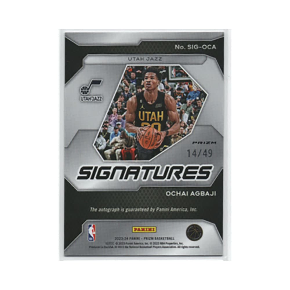 Ochai Agbaji auto 14/49【2023-24 Panini Prizm】 ｜カード