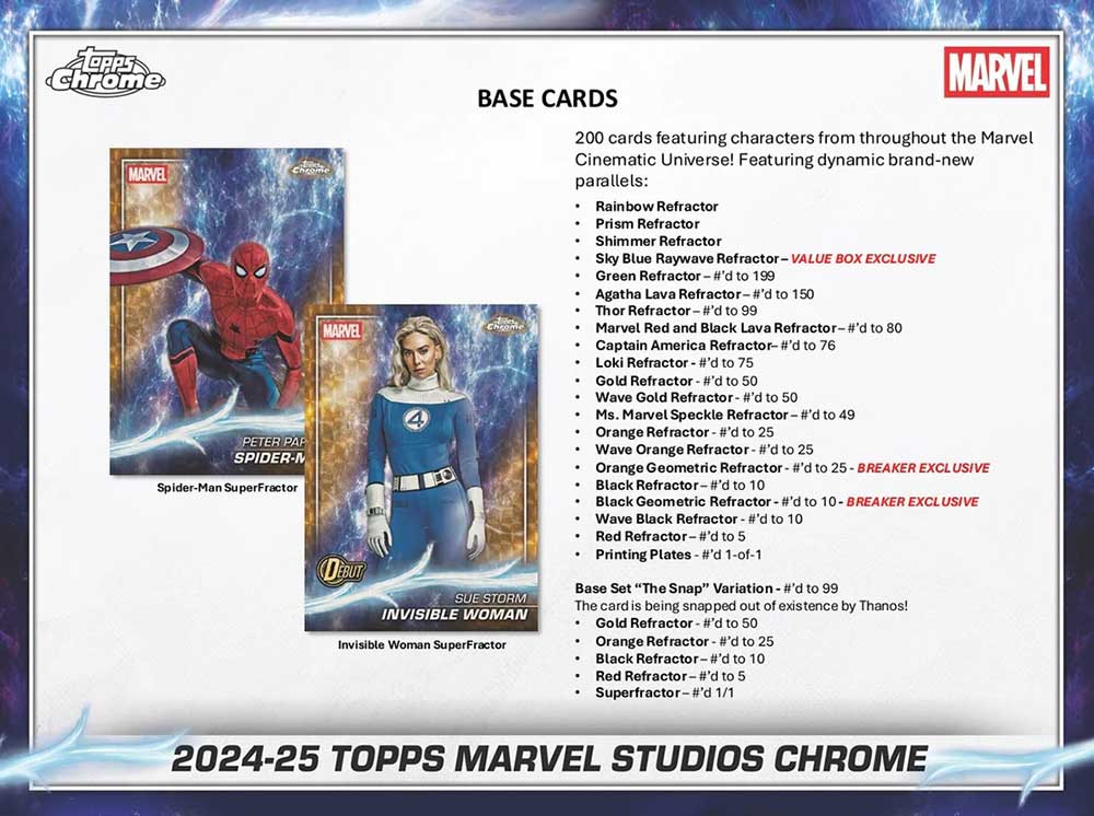 マーベル 2025 Topps Marvel Studios Chrome Value Box 12/25入荷