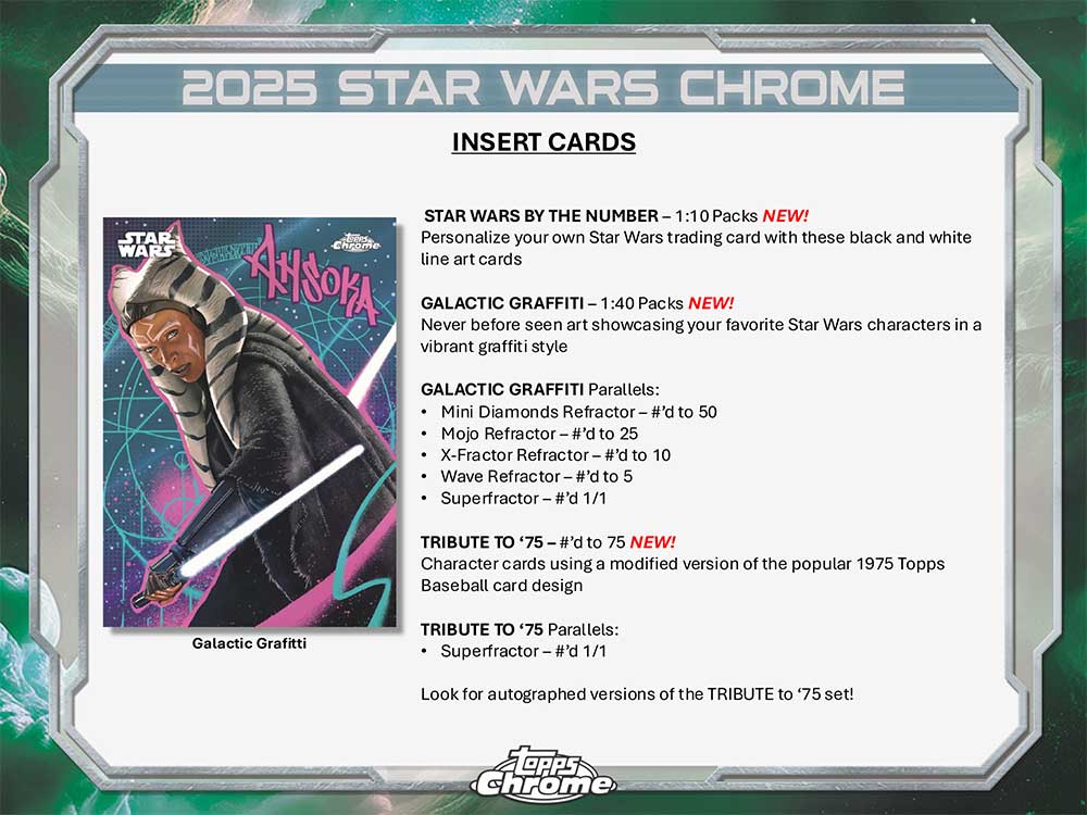 スター・ウォーズ Topps 2025 Star Wars Chrome Hobby Box 8/22