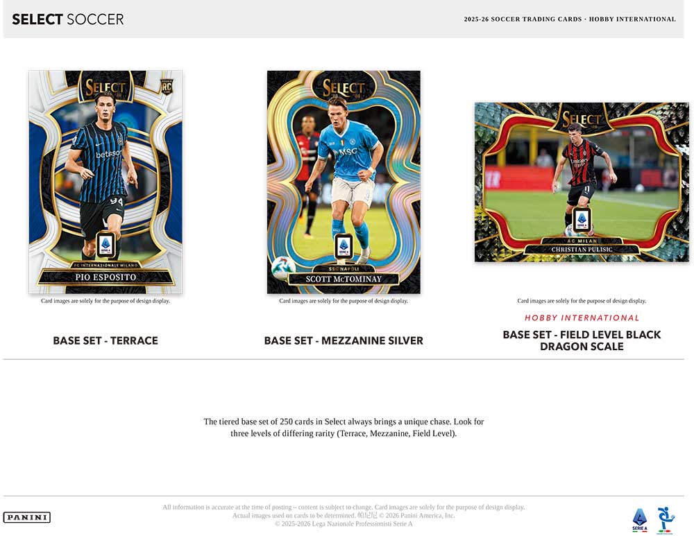 2025-26 Panini Select Serie A Soccer Hobby International Box 5/12