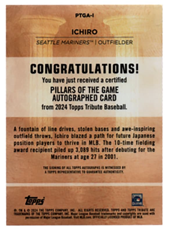 /Ichiro 2024 Topps Tribute auto 08/10