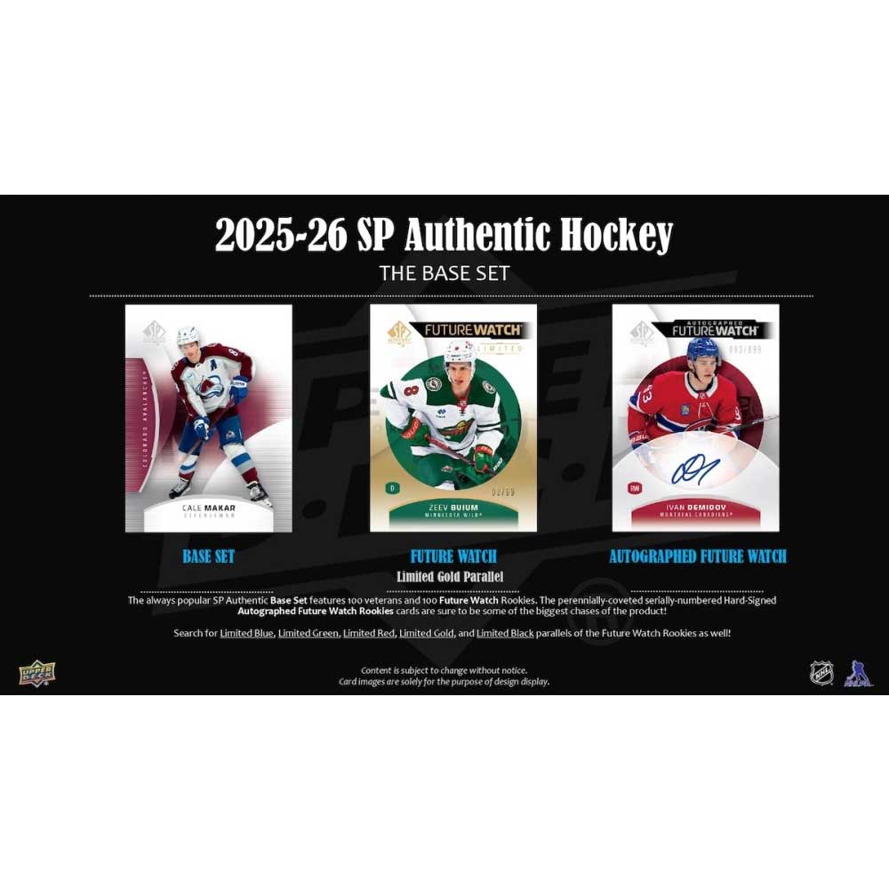NHL 2025-26 UD SP Authentic Hockey Hobby Box 6/25入荷！！ ｜カード