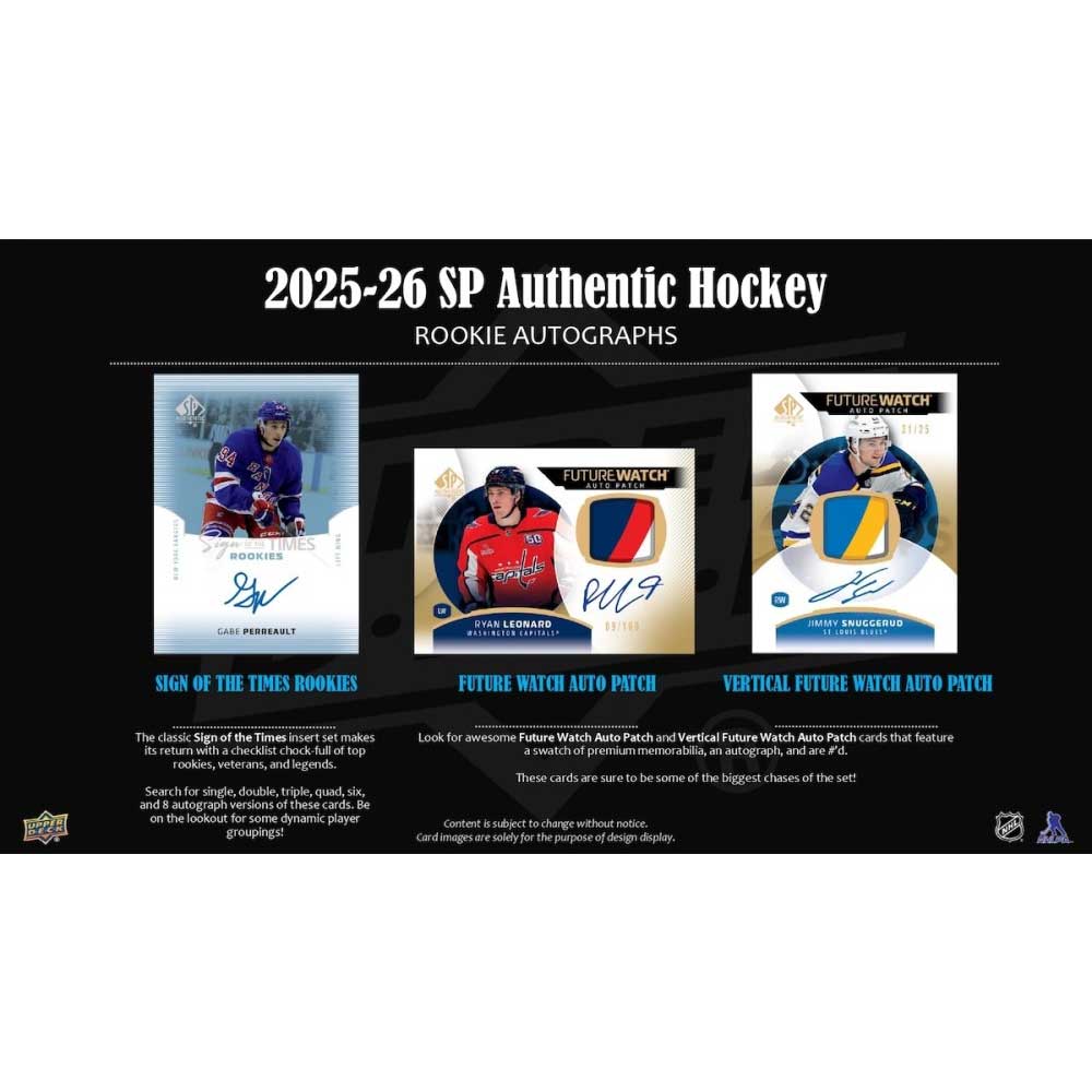 NHL 2025-26 UD SP Authentic Hockey Hobby Box 6/25入荷！！ ｜カード