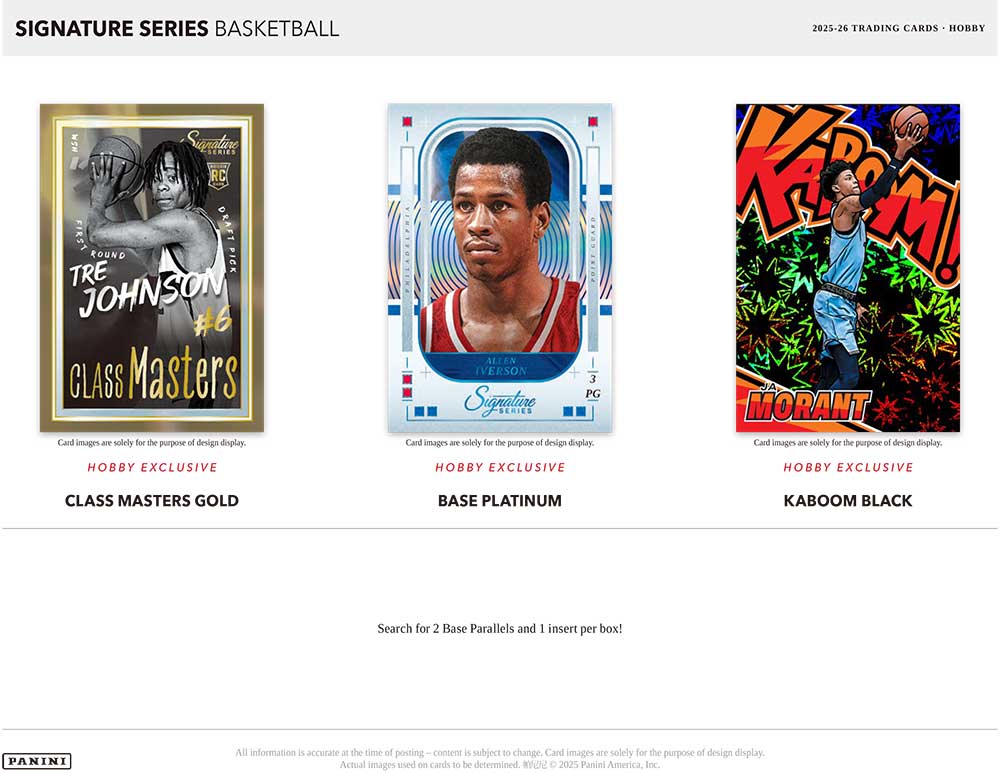 2025-26 Panini Signature Series Basketball Hobby Box 5/28入荷