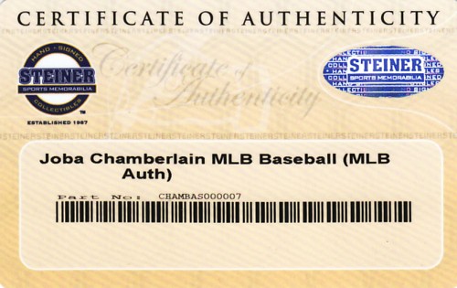 ジョバ・チェンバレン直筆サインボール Joba Chamberlain ｜カード 