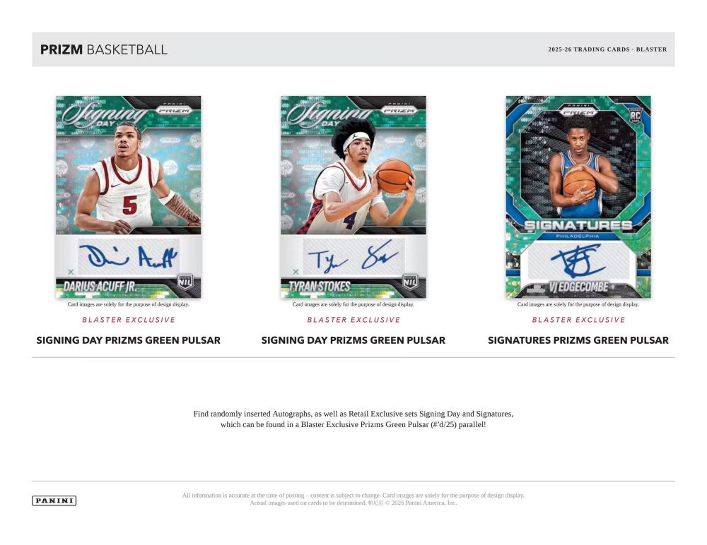 2025-26 Panini Prizm Basketball Blaster Box 9/3入荷 ｜カード