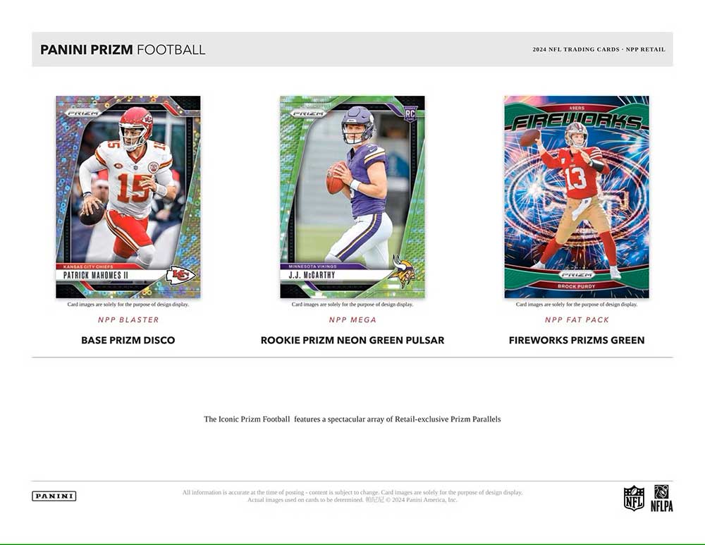 NFL 2024 Panini Prizm Football Fat Pack版（Value Pack） Box