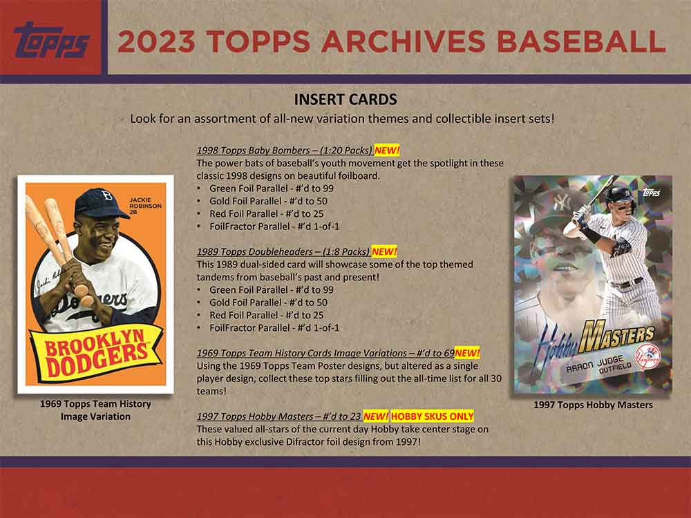 MLB 2023 Topps Archives Baseball Collectors Box 11/17١