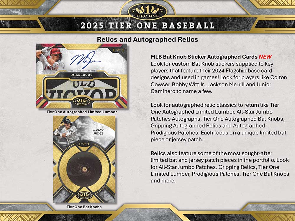 予約)MLB 2025 Topps Tier One Baseball Hobby Box 9/11入荷予定