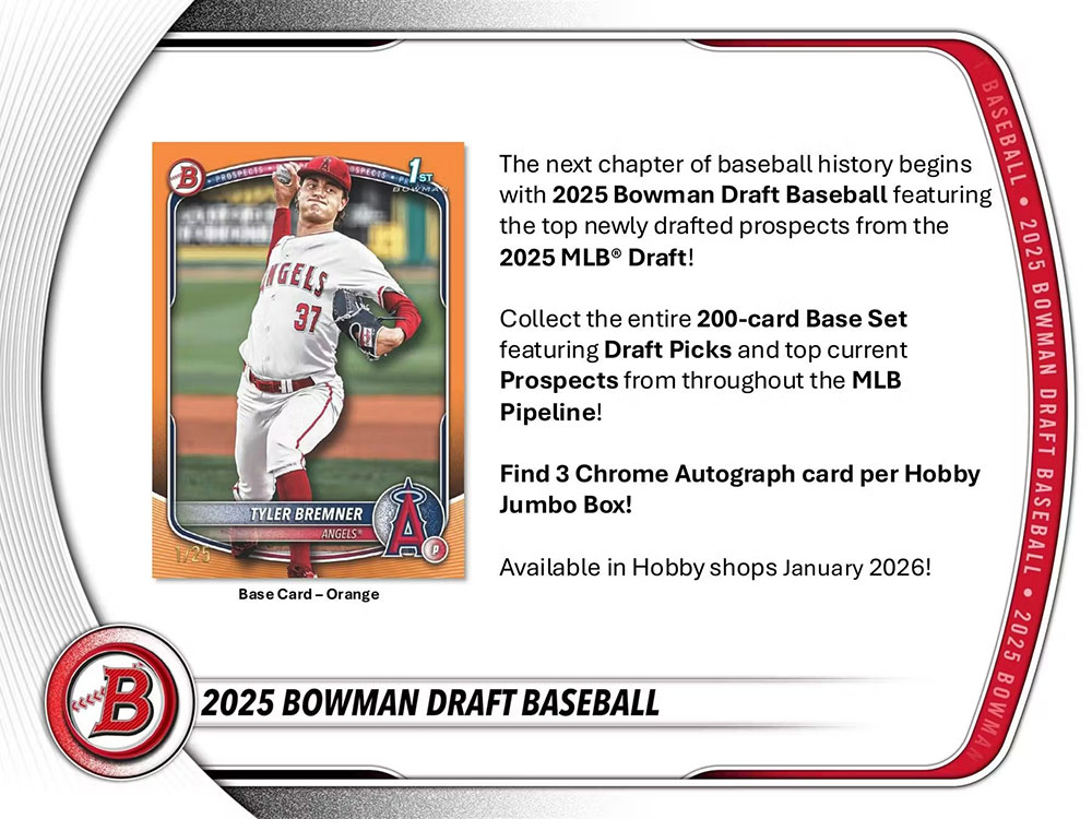MLB 2025 Topps Bowman Draft Baseball Hobby Box 1/17入荷 ｜カード