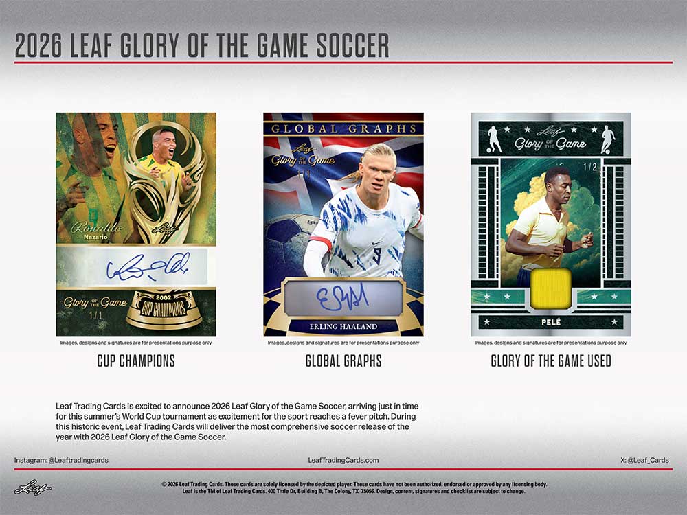予約）2026 Leaf Glory of the Game Soccer Box 7/3入荷予定 ｜カード
