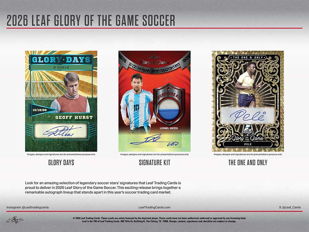予約）2026 Leaf Glory of the Game Soccer Box 7/3入荷予定 ｜カード