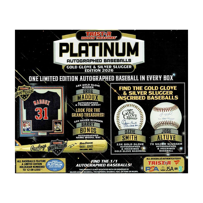 2026 Tristar Hidden Treasures Platinum Autographed Baseballs Gold