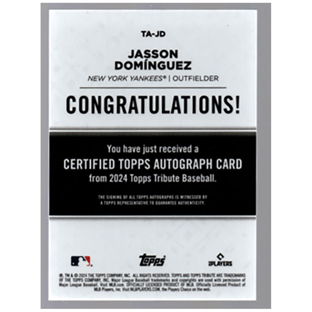 ジェイソン・ドミンゲス/Jasson Dominguez 2024 Topps Tribute auto